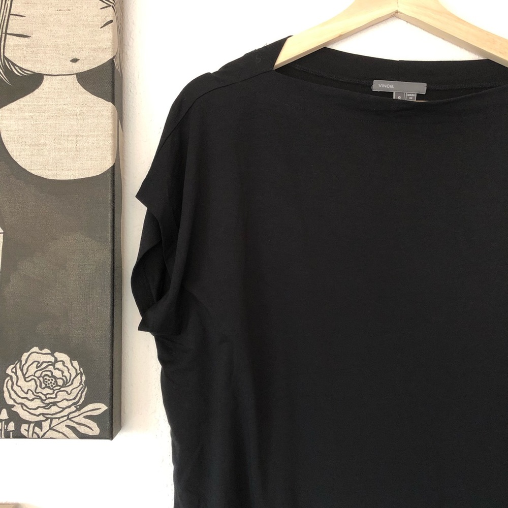Vince Black Oversized Tee/Tunic, Sz S - Picture 2 of 8